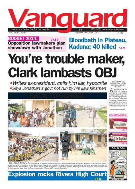 Vanguard newspaper news - Home » Headlines. Headlines. $3.27bn crude lost to thieves in 14 months, FG cries out. March 25, 2022. APC Convention: Buhari, APC govs, others insist on consensus …